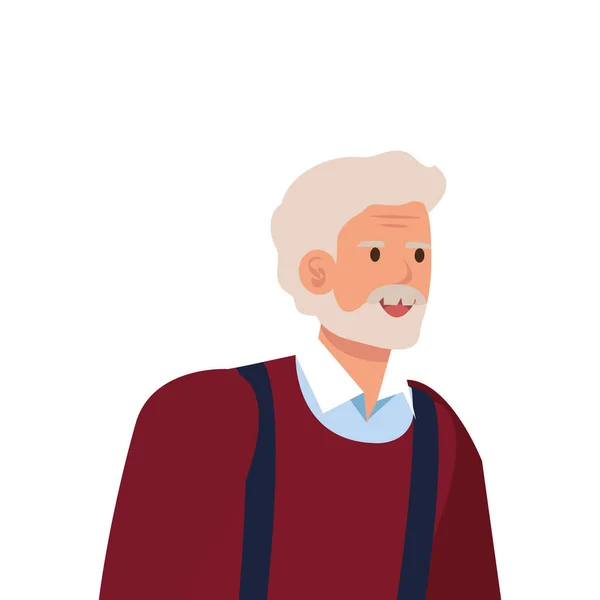 Idős férfi elegáns avatar karakter — Stock Vector