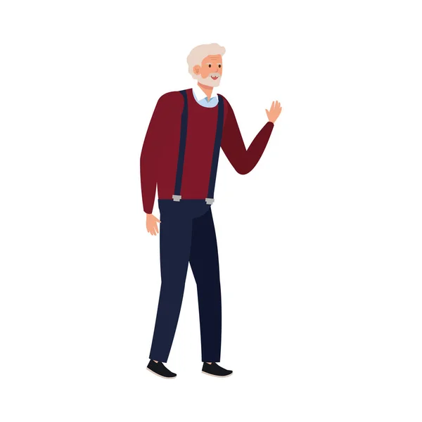 Idős férfi elegáns avatar karakter — Stock Vector
