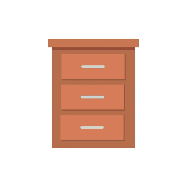 Wooden drawer furniture isolated icon — Stock Vector