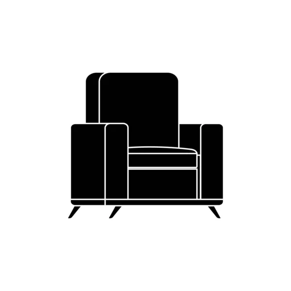 Silhuett av möbler bekväm soffa isolerad ikon — Stock vektor