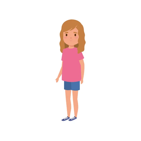 Cute little girl avatar character — Stock Vector