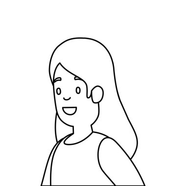 güzel kadın çizgi biçimi simgesi