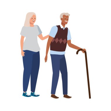 Yaşlı çift zarif Avatar karakteri