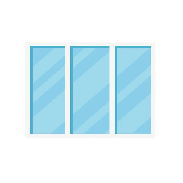 Ventanas casa de cristal aislado icono — Vector de stock