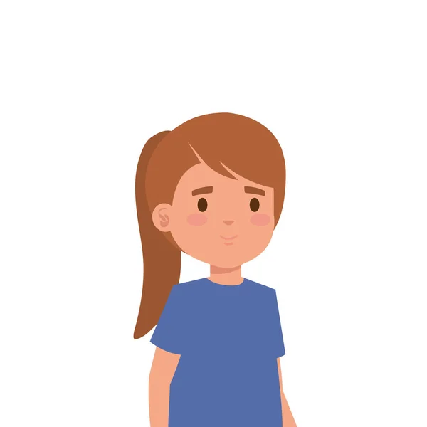Cute little girl postać avatar — Wektor stockowy