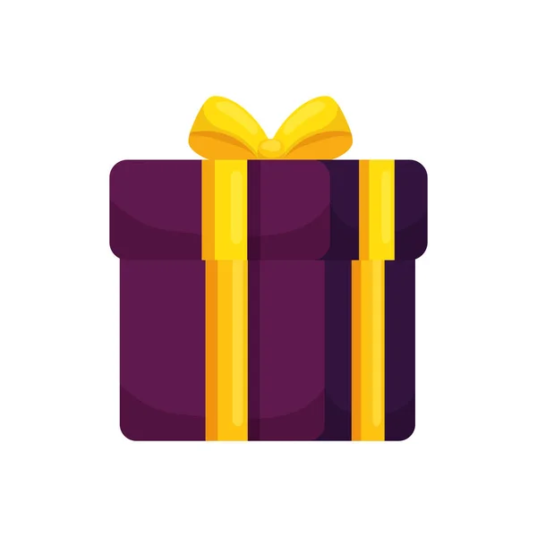 Gift box present isolated icon — Stock Vector