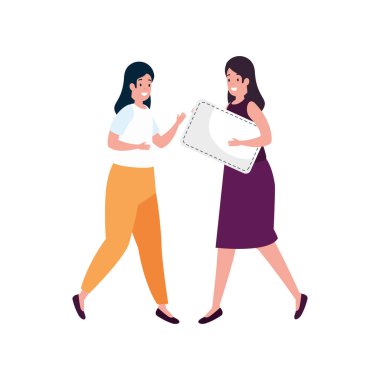 İzole edilmiş simgeye sahip güzel kadınlar