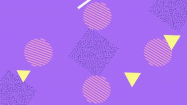 Leylak arkaplan animasyonunda renk çizgileri ve geometrik şekiller