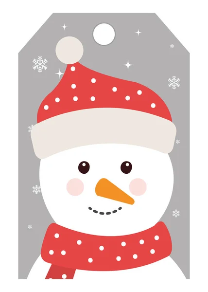 Joyeux noël personnage bonhomme de neige mignon — Image vectorielle