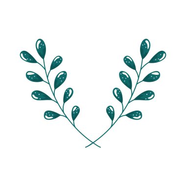 Yapraklı dallar doğa ekolojisi ikonu izole etti