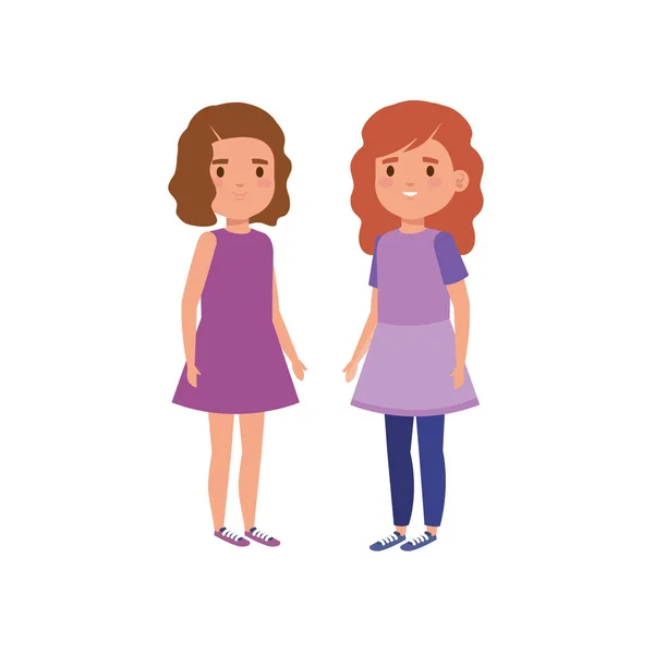 Schattige kleine meisjes avatar karakter — Stockvector