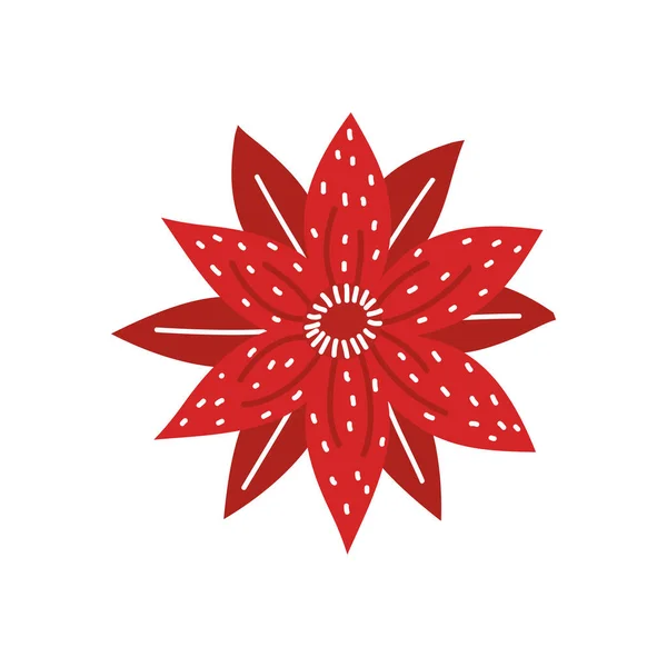 Flor Natal decorativo ícone isolado — Vetor de Stock