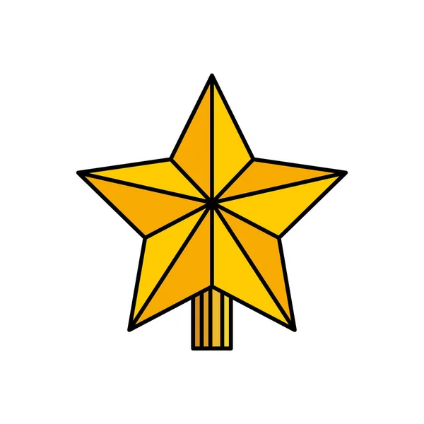 Étoile décoration noël icône isolée — Image vectorielle