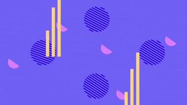 Leylak arkaplan animasyonunda renk çizgileri ve geometrik şekiller