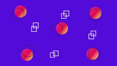 mor arkaplan animasyonunda renk çizgileri ve geometrik şekiller