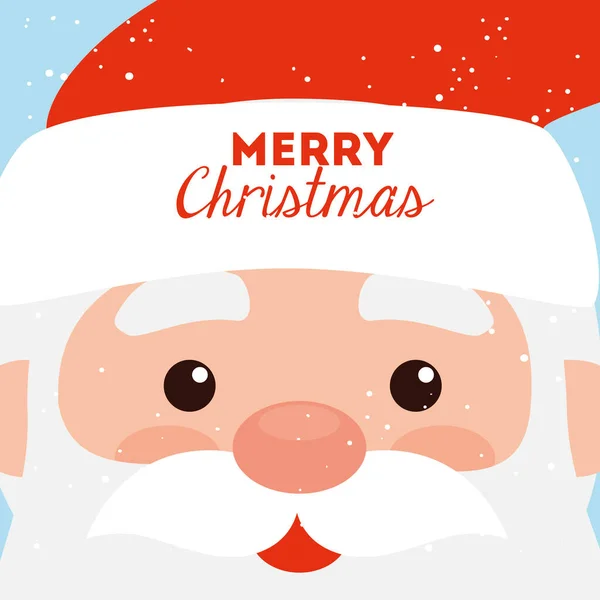Buon Natale poster con il volto di Babbo Natale — Vettoriale Stock