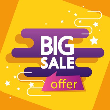 Büyük satış teklifi içeren ticari etiket