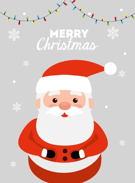 Merry christmas poster with santa claus — Stock Vector