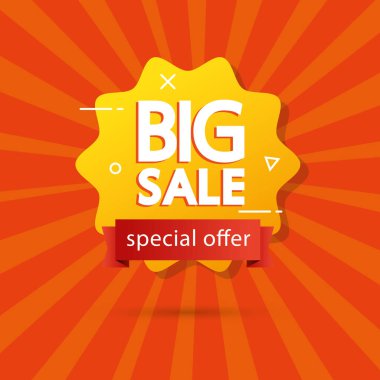 Büyük satış teklifi içeren ticari etiketler.