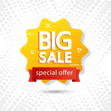 Büyük satış teklifi içeren ticari etiketler.