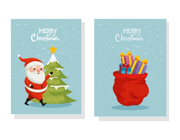 Set poster di Buon Natale e decorazione Vettoriali Stock Royalty Free