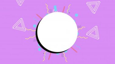 renk çizgileri ve geometrik şekiller dairesel çerçeve ile canlandırma