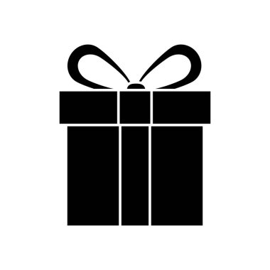 Hediye kutusunun silueti izole edilmiş simge