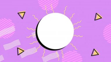 renk çizgileri ve geometrik şekiller dairesel çerçeve ile canlandırma