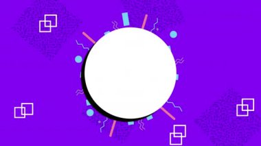 renk çizgileri ve geometrik şekiller dairesel çerçeve ile canlandırma