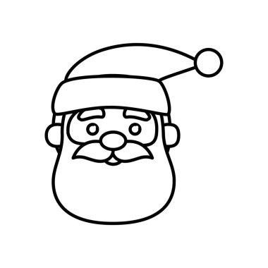 Mutlu noeller çizgisi tarzının baş Noel Baba karakteri