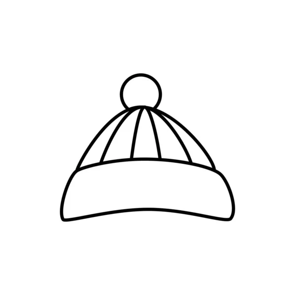 Καπέλο χειμώνα αξεσουάρ γραμμή στυλ εικονίδιο — Διανυσματικό Αρχείο