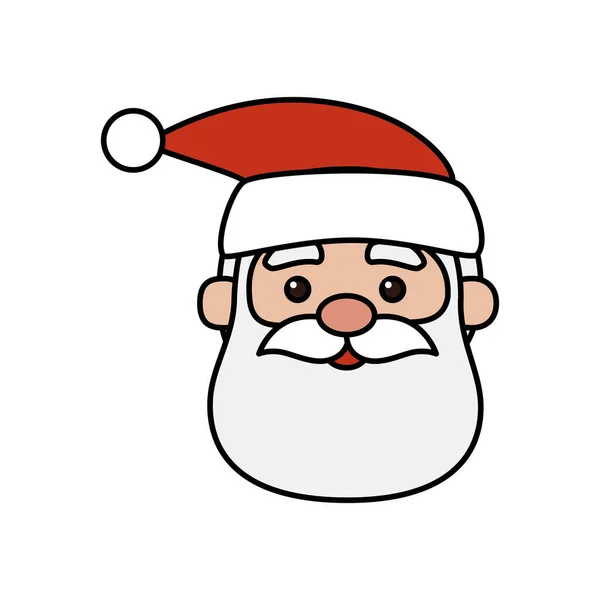 Cabeza santa claus carácter de feliz navidad — Vector de stock