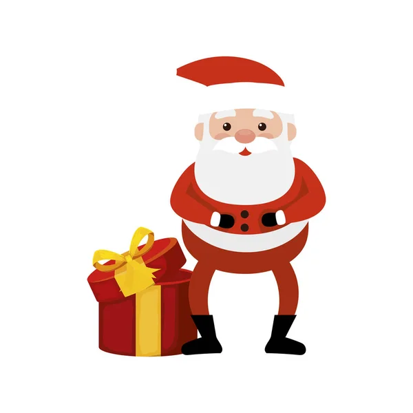 Buon Natale Babbo Natale con confezione regalo — Vettoriale Stock