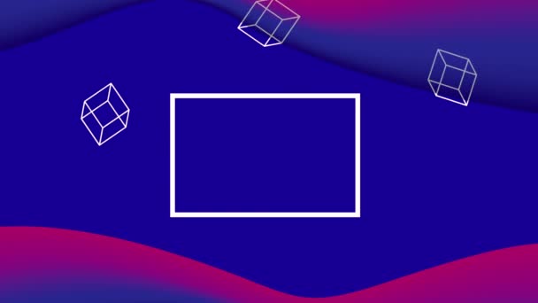 Кольорові лінії та анімація геометричних фігур з квадратною рамкою — стокове відео