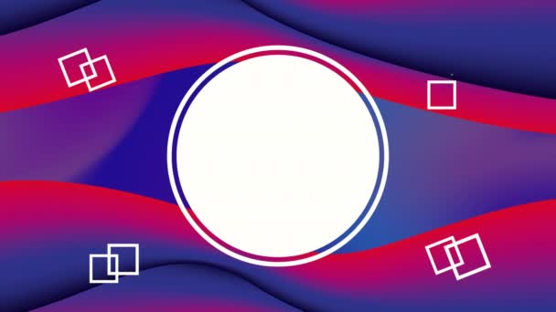 Colors lines and geometric figures animation with circular frame — Stock Video