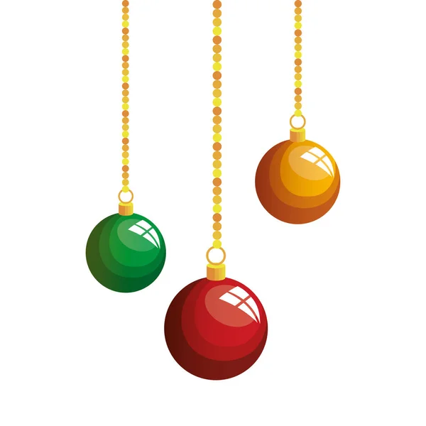 Кульки різдвяні висячі прикраси ізольовані значок — стоковий вектор