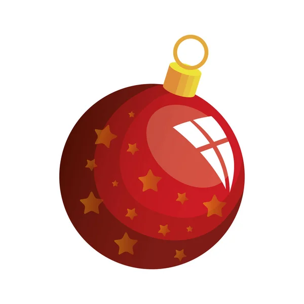 Míč vánoční dekorace izolované ikony — Stockový vektor