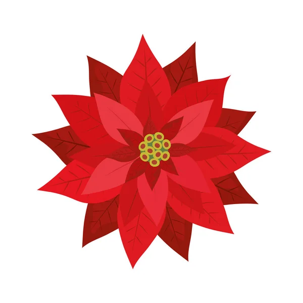 Blomma jul dekorativa isolerad ikon — Stock vektor