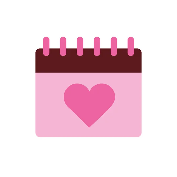 Diseño de vector de calendario de amor aislado — Vector de stock