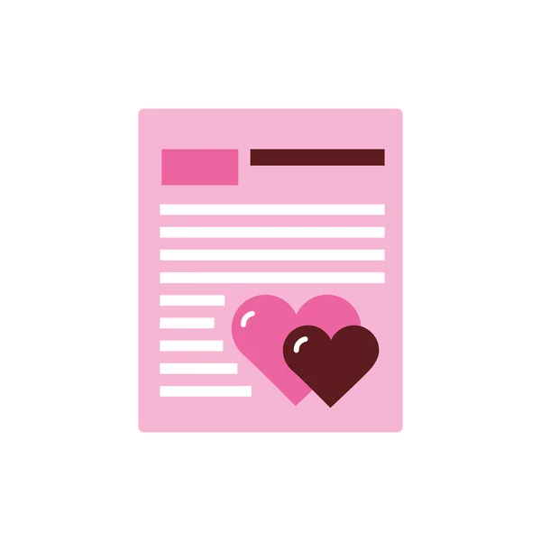 İzole aşk e-posta vektör tasarımı — Stok Vektör