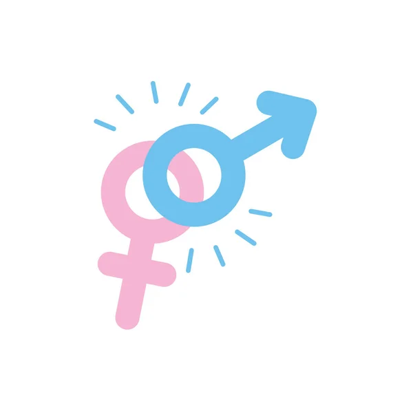 Απομονωμένο θηλυκό και αρσενικό σύμβολο διανυσματικό σχεδιασμό — Διανυσματικό Αρχείο