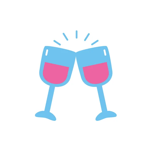 Design de vetor de copos de vinho isolados — Vetor de Stock