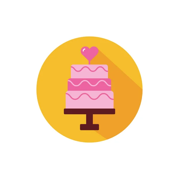 Geïsoleerde liefde taart vector ontwerp — Stockvector