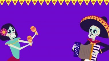 Mariachi ve Catrina Skulls karakterleriyle Meksika animasyonu
