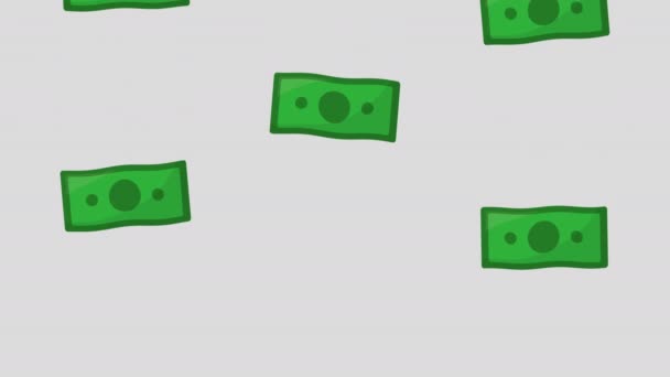 Účty peníze dolary déšť — Stock video