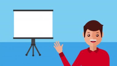 istatistik çubukları erkek ile kağıt tahtada