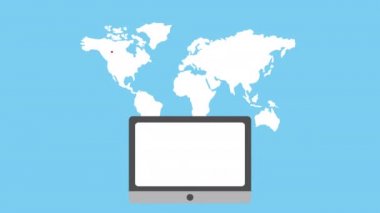 dünya haritalarıyla birlikte tablette istatistik grafiği