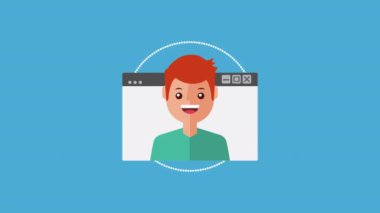 Web sayfası şablonları olan adam