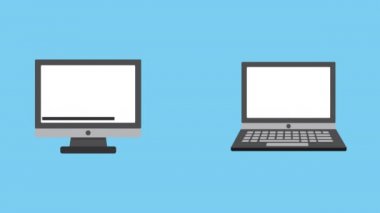 dizüstü bilgisayarı ve masaüstü istatistikleri olan adam grafiği