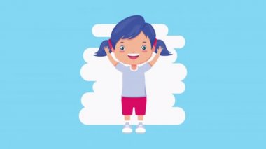 Şirin küçük kız komik karakter.